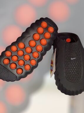 Nike Black Slip-On Clog with Orange Massage Pods